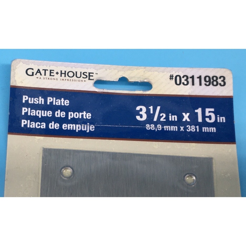 Gate House 3 1/2" x 15" Satin Nickel Push Plate for Swinging Door - 0311983 - Picture 4 of 4